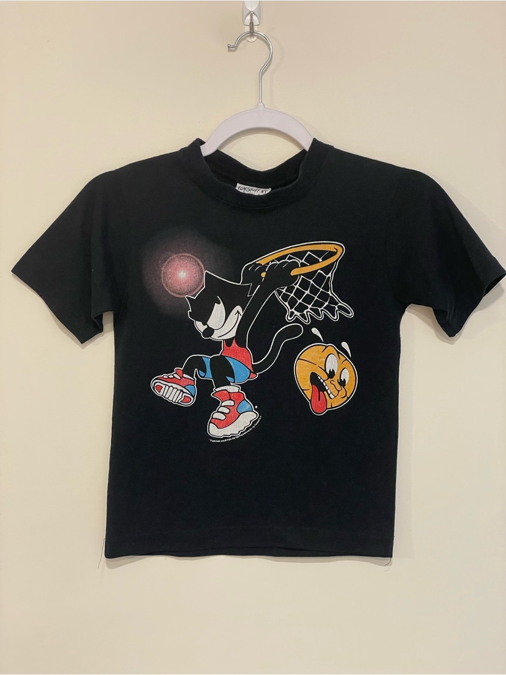Vintage 90s Felix the Cat Basketball Shirt Fun Stuff NY Kids 6/7